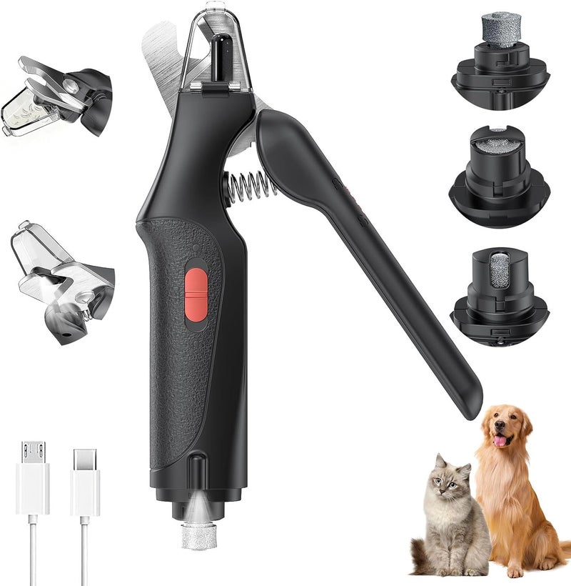 CATPICK 2-in-1 Cat Nail Clippers & Dog Nail Clippers Trimmers for Large Medium Small Dogs Cats Claw Trimmer Quick Sensor and Safety Guard USB Rechargeable with 2 LED Lights Dogs Nail Trimmer - Image 1